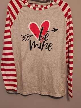 Be Mine Heart Graphic Long Sleeve Tee